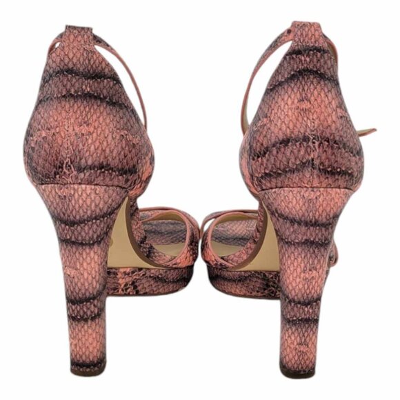 MICHAEL Michael Kors Divia Snake Skin Embossed Platform Sandals Sz 7.5 - Pink - Picture 7 of 11